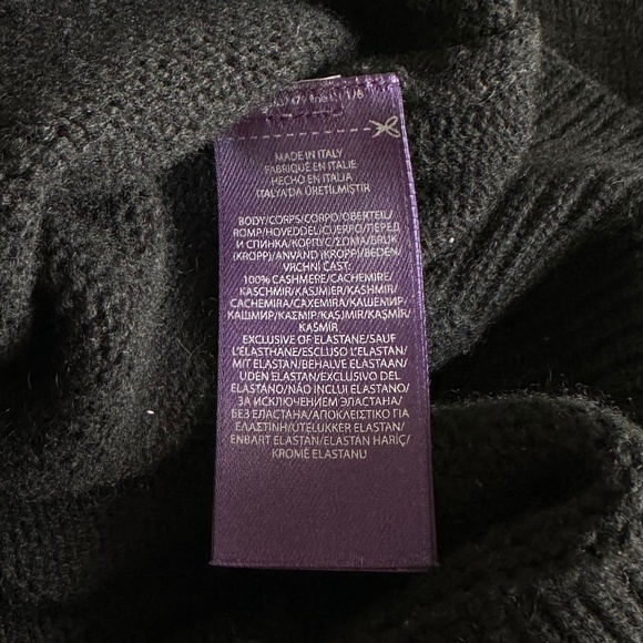 Retail $1290 Ralph Lauren Purple Label 100% CashmereBlack Turtleneck Sweater S - Picture 5 of 8